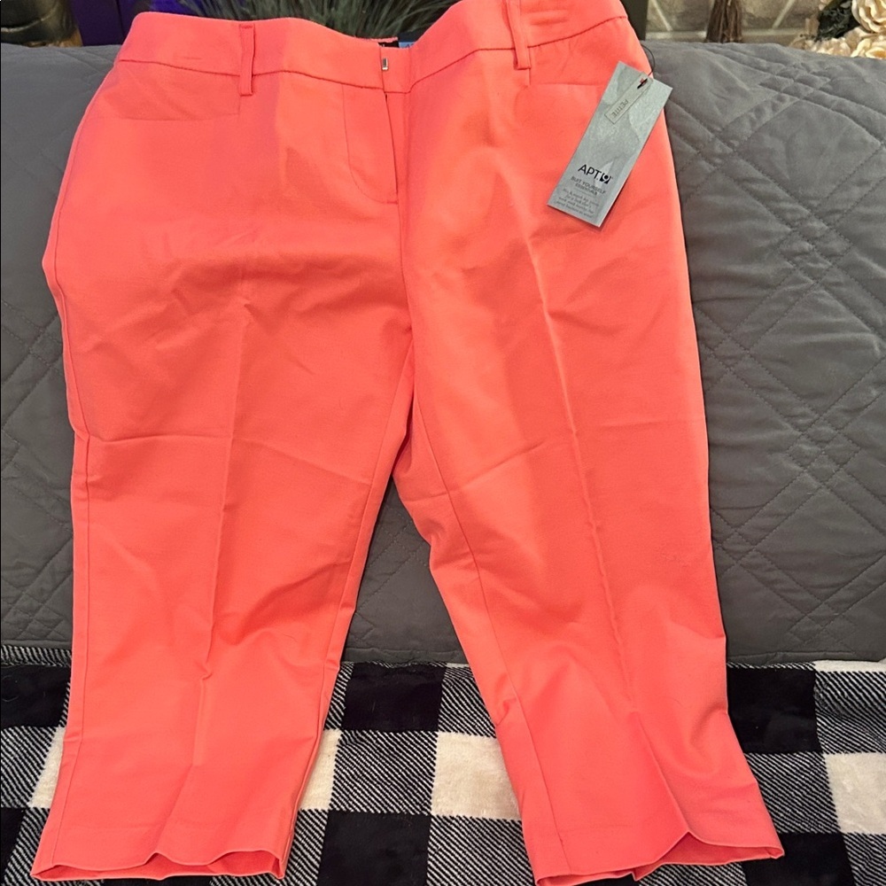 Apt. 9 NWT Coral Crop Modern Ponte Pants 4P